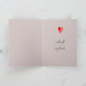 Grijs Roze Rode Kat Harten houden van je Kaart (Binnen)