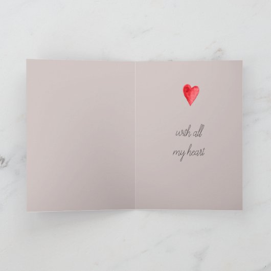 Grijs Roze Rode Kat Harten houden van je Kaart (Binnen)