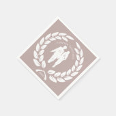 Grijs Roze Rose Goud Liefde Paar Laurel Krans Servet (Hoek)