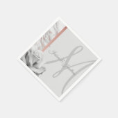 Grijs & Roze Rose Gouden Folie Marmeren bruiloft Servet (Hoek)