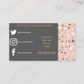 grijs roze terrazo vette vette lettersoort visitekaartje (Achterkant)