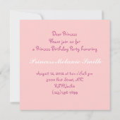 Grijs Roze Tutu Prinses Verjaardagsfeestje Uitnodi Kaart (Achterkant)