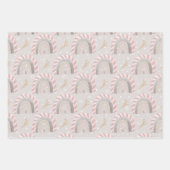 GRIJS & ROZE WATERVERF VAKANTIE GNOME THEMA INPAKPAPIER VEL (Voorkant 3)