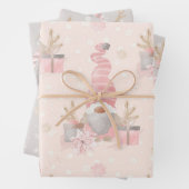 GRIJS & ROZE WATERVERF VAKANTIE GNOME THEMA INPAKPAPIER VEL (In situ)