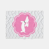 Grijs & Roze Wiener Hond Teckel Baby Deken (Voorkant (Horizontaal))