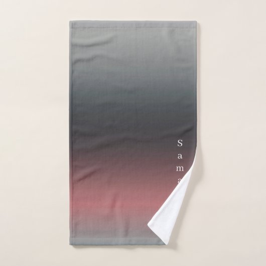 Grijs, roze, zwarte gradiënt, Ombre. Bad Handdoek (Handdoek)