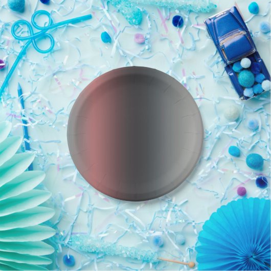 Grijs, roze, zwarte gradiënt, Ombre. Papieren Bordje (Feest)