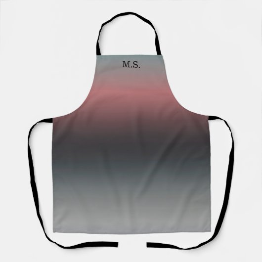 Grijs, roze, zwarte gradiënt, Ombre. Schort (Voorkant)