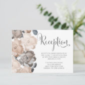  Grijs Rozen Bruiloft Receptie Kaarten (Staand voorkant)