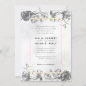 Grijs Rozen Goud Lijst bruiloft uitnodiging (Voorkant)