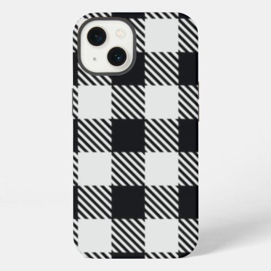 Grijs ruitpatroon | Checkers Mok iPhone Hoesje (Achterkant)