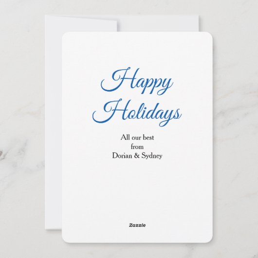 Grijs Russisch Blauw Kat Kerstmis of Chanoeka Feestdagenkaart (Achterkant)