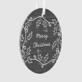 Grijs Rustic Holly AcrylOrnament Ornament (voorkant)