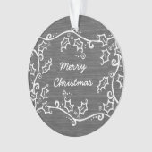 Grijs Rustic Holly AcrylOrnament Ornament (voorkant)