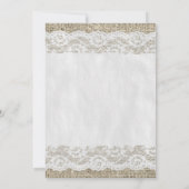 Grijs Rustic Lace Wedding Invitations Kaart (Achterkant)