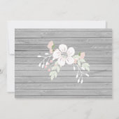 Grijs rustiek hout pastel string lichten verloving kaart (Achterkant)