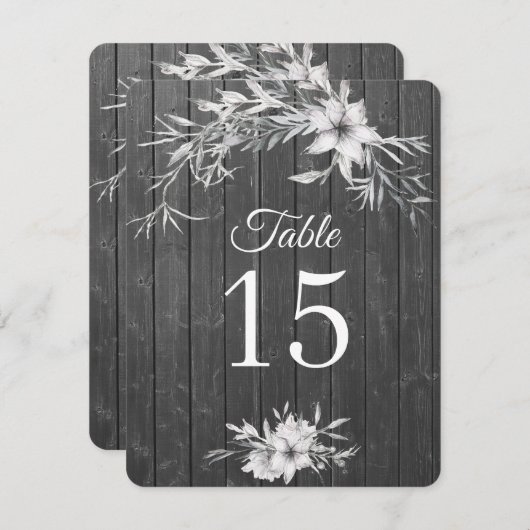 Grijs rustig. Bindhout Tafelnummers (Voorkant / Achterkant)