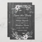 Grijs rustig. Bindhouten schuur Sla de datum op Kaart (Voorkant / Achterkant)