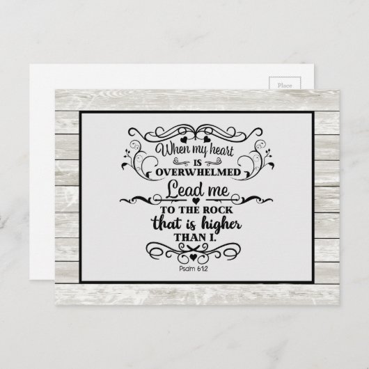 Grijs Rustisch Hout Christelijk Bijbel Verse Brief Briefkaart (Voorkant / Achterkant)