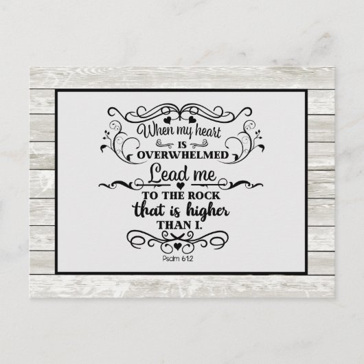 Grijs Rustisch Hout Christelijk Bijbel Verse Brief Briefkaart (Voorkant)
