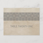 Grijs Rustisch Lace Table Number Briefkaart (Voorkant)