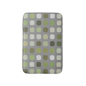 Grijs Sage Olive Green Round Squares Art Badmat (Voorkant Verticaal)