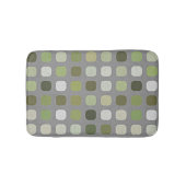 Grijs Sage Olive Green Round Squares Art Badmat (Voorkant)