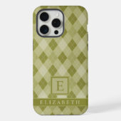  Grijs Salie Olijfgroen Argyle Patroon iPhone Hoesje (Achterkant)
