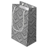 grijs schaalpatroon klein cadeauzakje (Achterkant Gekanteld)