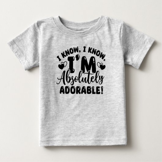 Grijs Schattig Baby T-shirt (Voorkant)