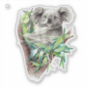 Grijs schattig Koala sticker (Voorkant)