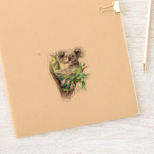 Grijs schattig Koala sticker (Notitieboek)