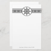 Grijs Scheepswiel Aangepaste pokerij Briefpapier (Voorkant / Achterkant)