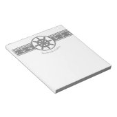 Grijs Scheepswiel Gepersonaliseerd Notitieblok (Schuin)