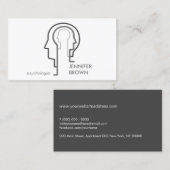 Grijs Schema Mind Science Menselijk Hoofd Visitekaartje (Voorkant / Achterkant)
