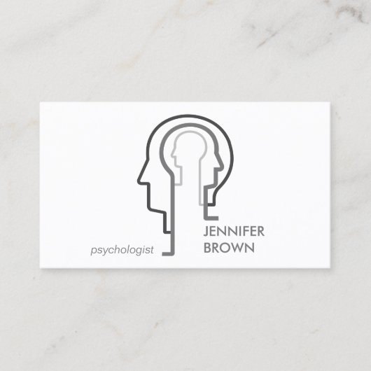 Grijs Schema Mind Science Menselijk Hoofd Visitekaartje (Voorkant)
