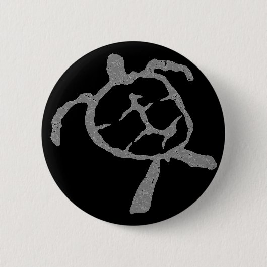 grijs schildpad ronde button 5,7 cm (Voorkant)