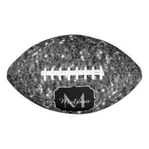 Grijs schittert faux glitter Monogram American Football