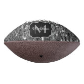 Grijs schittert faux glitter Monogram American Football (Gedraaid 270)