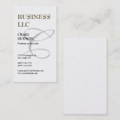 Grijs Script Monogram Calligrafie Visitekaartje (Voorkant / Achterkant)