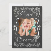 Grijs Scrolls Chalkboard Vakantie Fotokaart Feestdagenkaart (Voorkant)