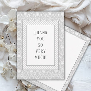 Grijs Shabby Chic  Baby shower Bedankkaart