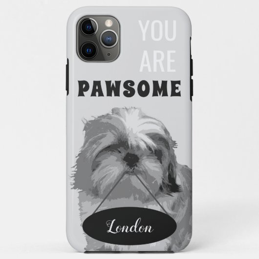 Grijs Shih Tzu iPhone 11 Pro Max Hoesje (Achterkant)