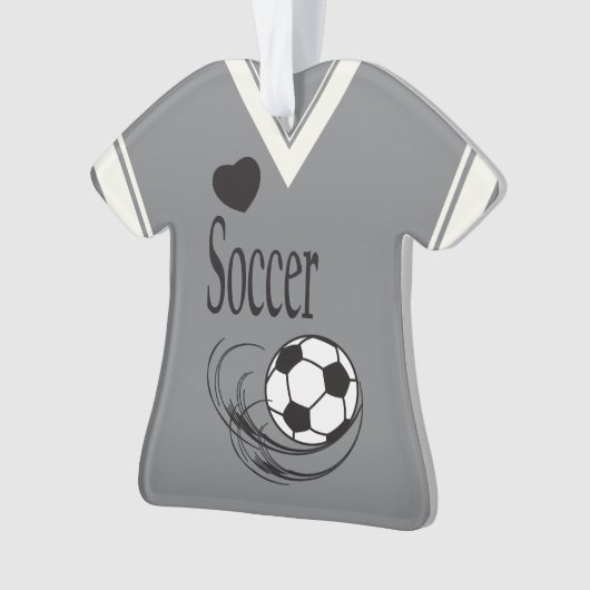 Grijs Shirt Voetbal Ornament (voorkant)
