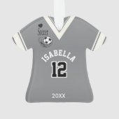 Grijs Shirt Voetbal Ornament (achterkant)