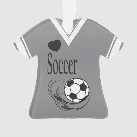Grijs Shirt Voetbal Ornament (voorkant)