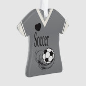 Grijs Shirt Voetbal Ornament (voorkant)