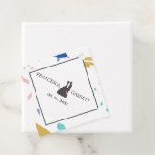 Grijs Silhouet van de bruid en bruidegom Bedankjes Labels (In situ)