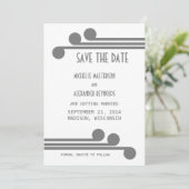 Grijs Simple Deco Chic Save the Date Uitnodiging (Staand voorkant)