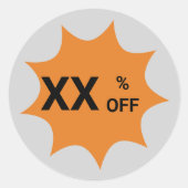 Grijs & Sinaasappel · 9-punts Bubble Sale Label me (Voorkant)